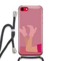 Pink boots: iPhone SE 2020 Transparant Hoesje met koord Pink boots: iPhone SE 2020 Transparant Hoesje met koord