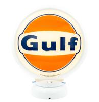 Gulf Logo PVC Benzinepomp Bol met Lampvoet - Wit/Wit