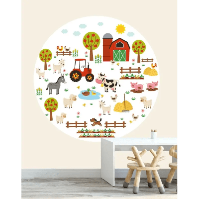 Designed4Kids muurcircel op de boerderij-forex plaat / Ø 75 cm