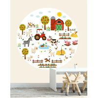 Designed4Kids muurcircel op de boerderij-forex plaat / Ø 75 cm