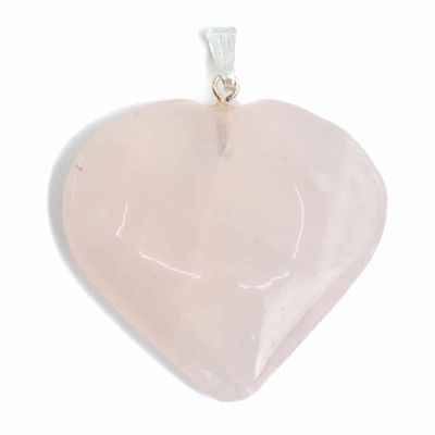 Edelstenen Hart Hanger Rozenkwarts (40 mm)