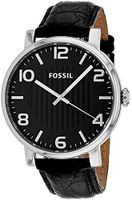 Horlogeband Fossil BQ2248 Leder Zwart 20mm