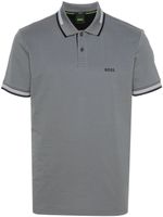 BOSS polo à logo en relief - Gris