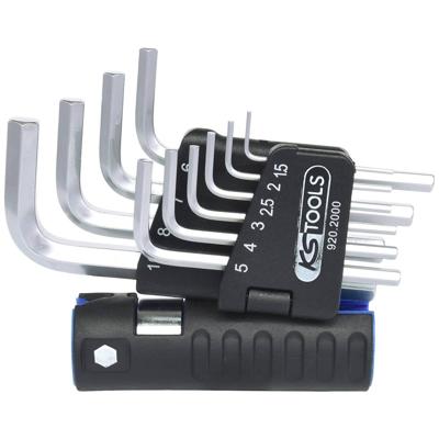 KS Tools 920.2000 Inbus Haakse schroevendraaierset 1.5 mm, 2 mm, 2.5 mm, 3 mm, 4 mm, 5 mm, 6 mm, 7 mm, 8 mm, 10 mm 10-delig
