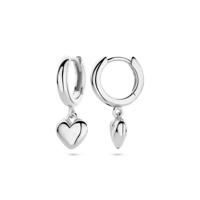 925 Zilveren Klapoorringen met Hartje - Romantische Elegant en Tijdloze Stijl