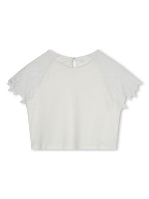 Chloé Kids t-shirt en dentelle - Blanc
