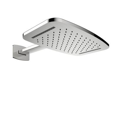 Wiesbaden waterval hoofddouche met douchearm 404x254 geborsteld staal Wiesbaden waterval hoofddouche met douchearm 404x254 geborsteld staal