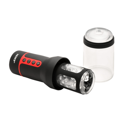 Curve Toys Auto Spin - Draaien en Duwen Masturbator - Transparant/Zwart