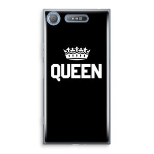 Queen zwart: Sony Xperia XZ1 Transparant Hoesje