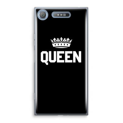 Queen zwart: Sony Xperia XZ1 Transparant Hoesje