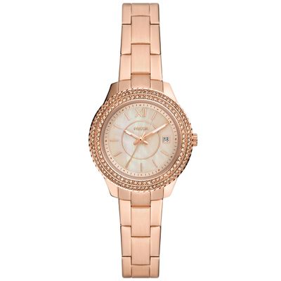 Fossil ES5136 Horloge Stella staal rosekleurig 30 mm