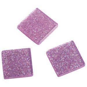 205x stuks Acryl glitter mozaiek steentjes/tegeltjes roze 1 x 1 cm   -