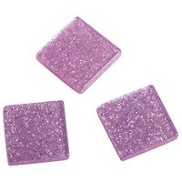 205x stuks Acryl glitter mozaiek steentjes/tegeltjes roze 1 x 1 cm   -