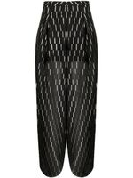 Armani Exchange pantalon droit en maille métallisée - Noir