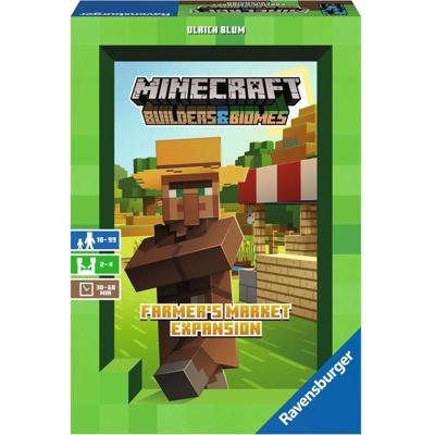 Ravensburger minecraft builders & biomes farmers market expansion bordspel (meertalig, uitbreiding, 2 - 4 spelers, 60 minuten, vanaf 10 jaar)