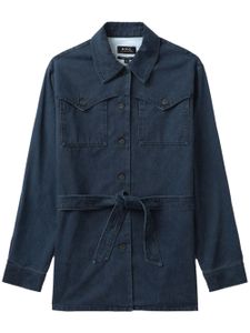 A.P.C. veste Joann en jean à taille ceinturée - Bleu