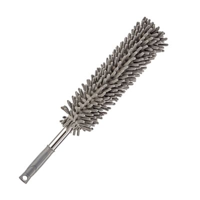 Plumeau/duster metallic - microvezel - lichtgrijs - 54 cm