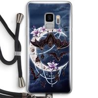 Vleermuizen Maan: Samsung Galaxy S9 Transparant Hoesje met koord