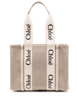 Chloé sac cabas Woody médium - Tons neutres