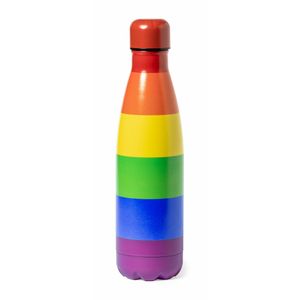 RVS waterfles/drinkfles in regenboog kleuren - met schroefdop - 790 ml