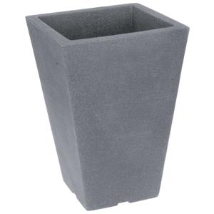 Bloempot/plantenpot - grijs - 35 x 35 x H55 cm - kunststof - voor buiten - bloembak/plantenbak