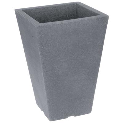 Bloempot/plantenpot - grijs - 35 x 35 x H55 cm - kunststof - voor buiten - bloembak/plantenbak