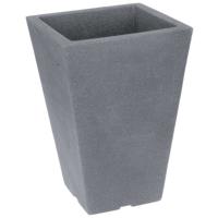 Bloempot/plantenpot - grijs - 35 x 35 x H55 cm - kunststof - voor buiten - bloembak/plantenbak