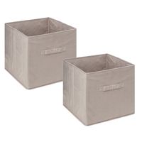 Opbergmand/kastmand - 4x stuks - 29 liter - beige - 31 x 31 x 31 cm - thumbnail