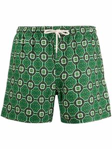 PENINSULA SWIMWEAR short de bain imprimé à taille à lien de resserrage - Vert