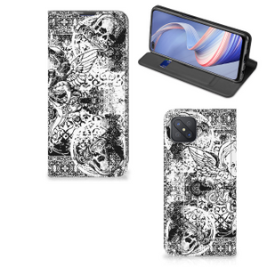 Mobiel BookCase OPPO Reno4 Z 5G Skulls Angel