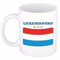 Koffie mok - Luxemburg - vlag print - 300 ml - wit - keramiek - Supporters - Landen - Beker