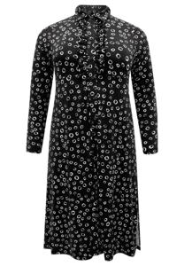 Yoek Blouse-jurk CIRCLES | Zwart | Maat 58/60
