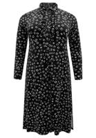 Yoek Blouse-jurk CIRCLES | Zwart | Maat 46/48