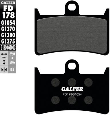 GALFER remblokken "fd178" brake pad fd178 g1054 organic