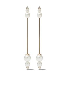 Mizuki boucles d'oreilles longues Sea of Beauty en or 14ct