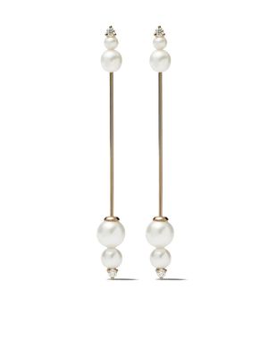 Mizuki boucles d'oreilles longues Sea of Beauty en or 14ct