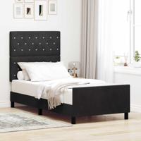 Bedframe met hoofdeinde Zwart 100 x 200 cm Fluweel