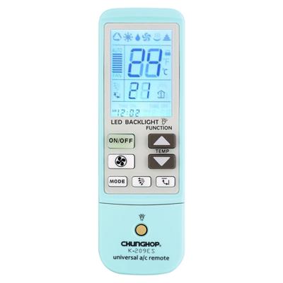 K-209ES Universele afstandsbediening voor airconditioners met thermometer functie (blauw)
