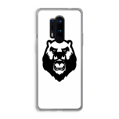 Angry Bear (white): OnePlus 8 Pro Transparant Hoesje