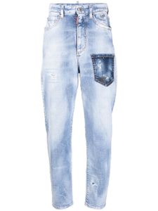 DSQUARED2 jean fuselé à effet usé - Bleu