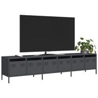 Tv-meubel 202x39x43,5 cm koudgewalst staal antracietkleurig