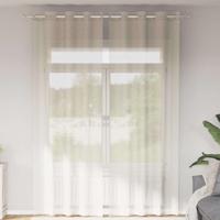 Gordijnen voile met doorvoertules 2 st 140x260 cm crmekleurig