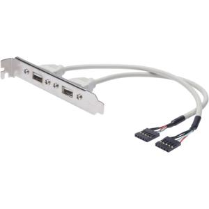 Digitus USB 2.0 Aansluitkabel [2x USB 2.0 stekker intern 5-polig - 2x USB 2.0 bus A] AK-300301-002-E 25.00 cm