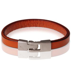 Stone Valley leren armband Heren Bruin - 20.5cm