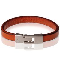 Stone Valley leren armband Heren Bruin - 20.5cm - thumbnail