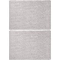 Rechthoekige placemats zilver 43 x 30 cm leder look