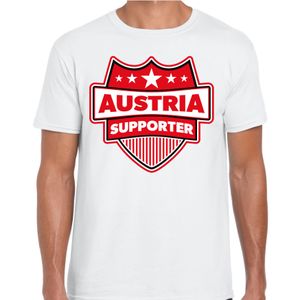 Oostenrijk / Austria schild supporter t-shirt wit voor heren