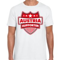 Oostenrijk / Austria schild supporter t-shirt wit voor heren - thumbnail