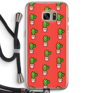 Mini cactus: Samsung Galaxy S7 Edge Transparant Hoesje met koord