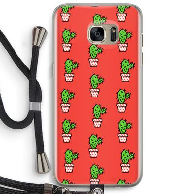 Mini cactus: Samsung Galaxy S7 Edge Transparant Hoesje met koord